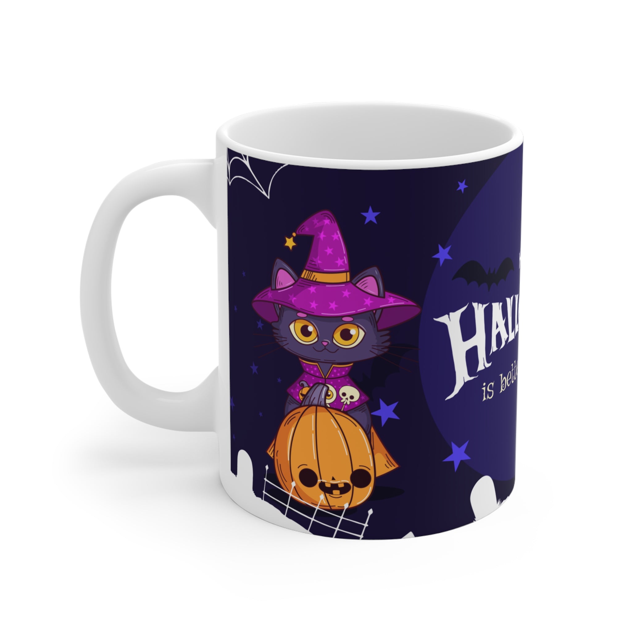 Happy Halloween with Witch's Cats | Ceramic Mugs