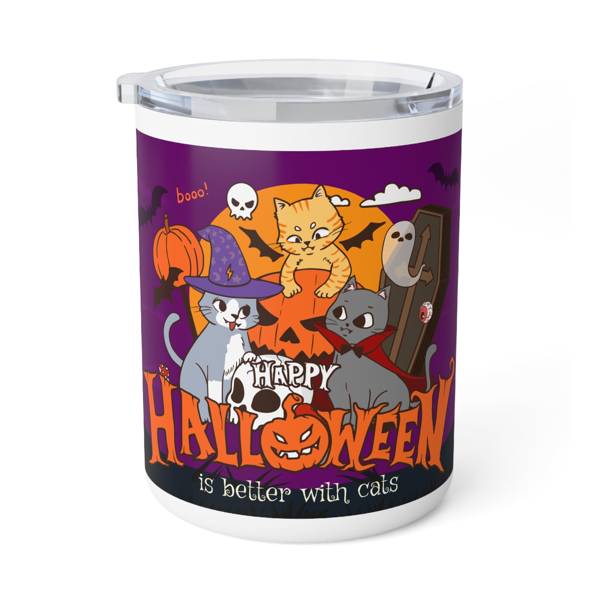 Happy Halloween is Better with Cats | Insulated Coffee Mug