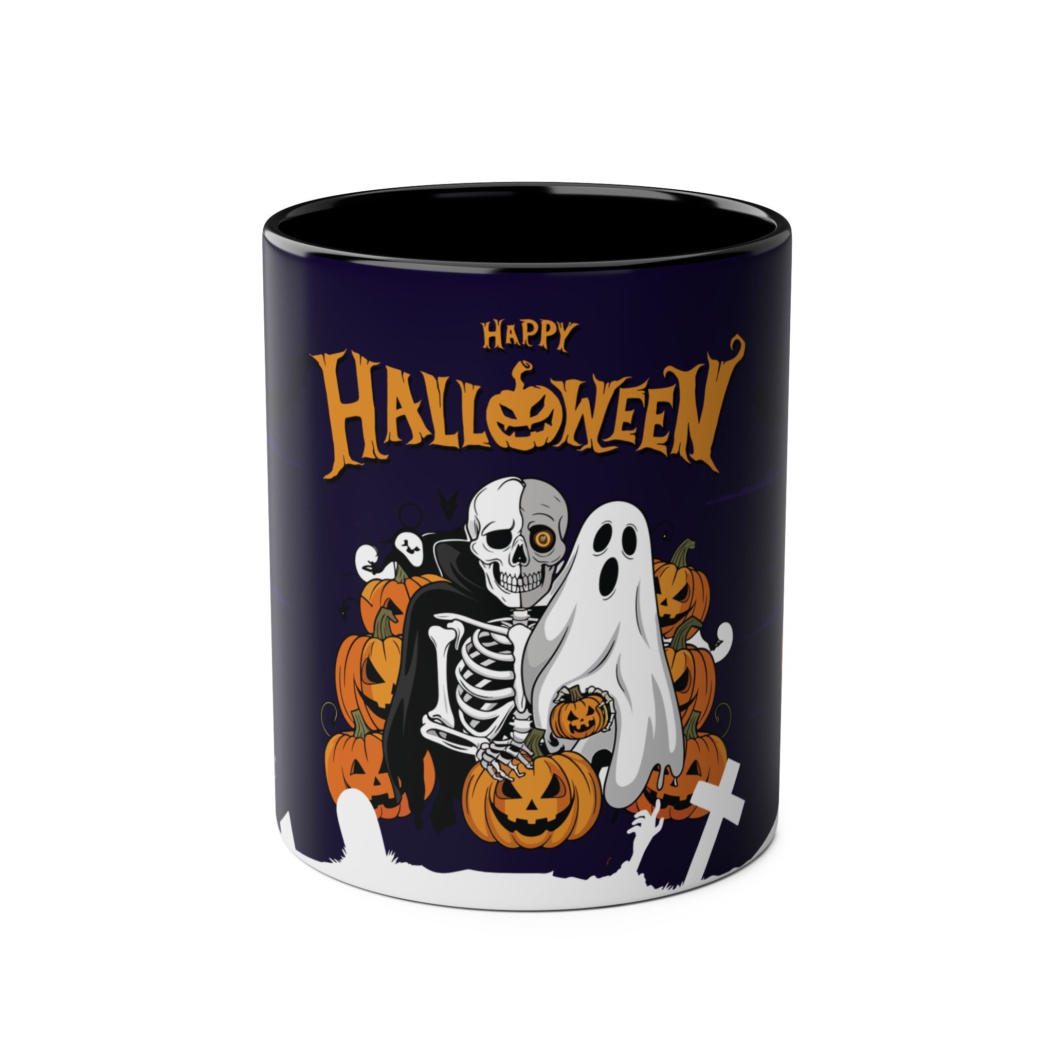 Halloween is Better with Skeleton | Two-Tone Coffee Mugs