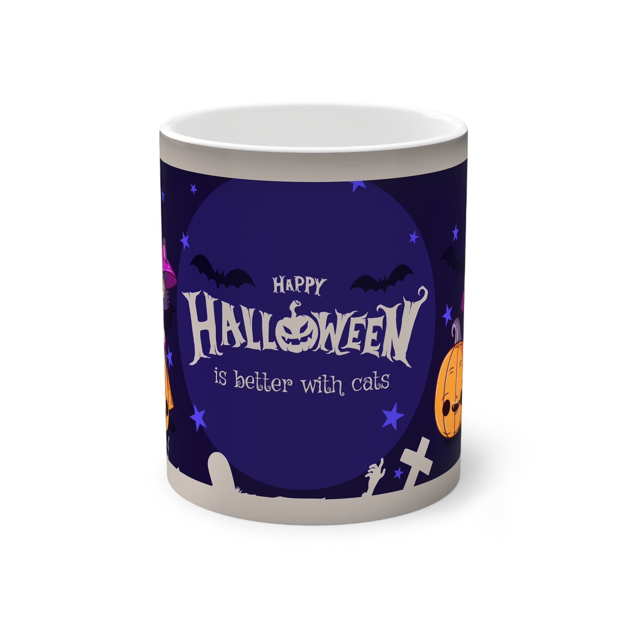 Happy Halloween with Witch's Cats | Color-Changing Mug