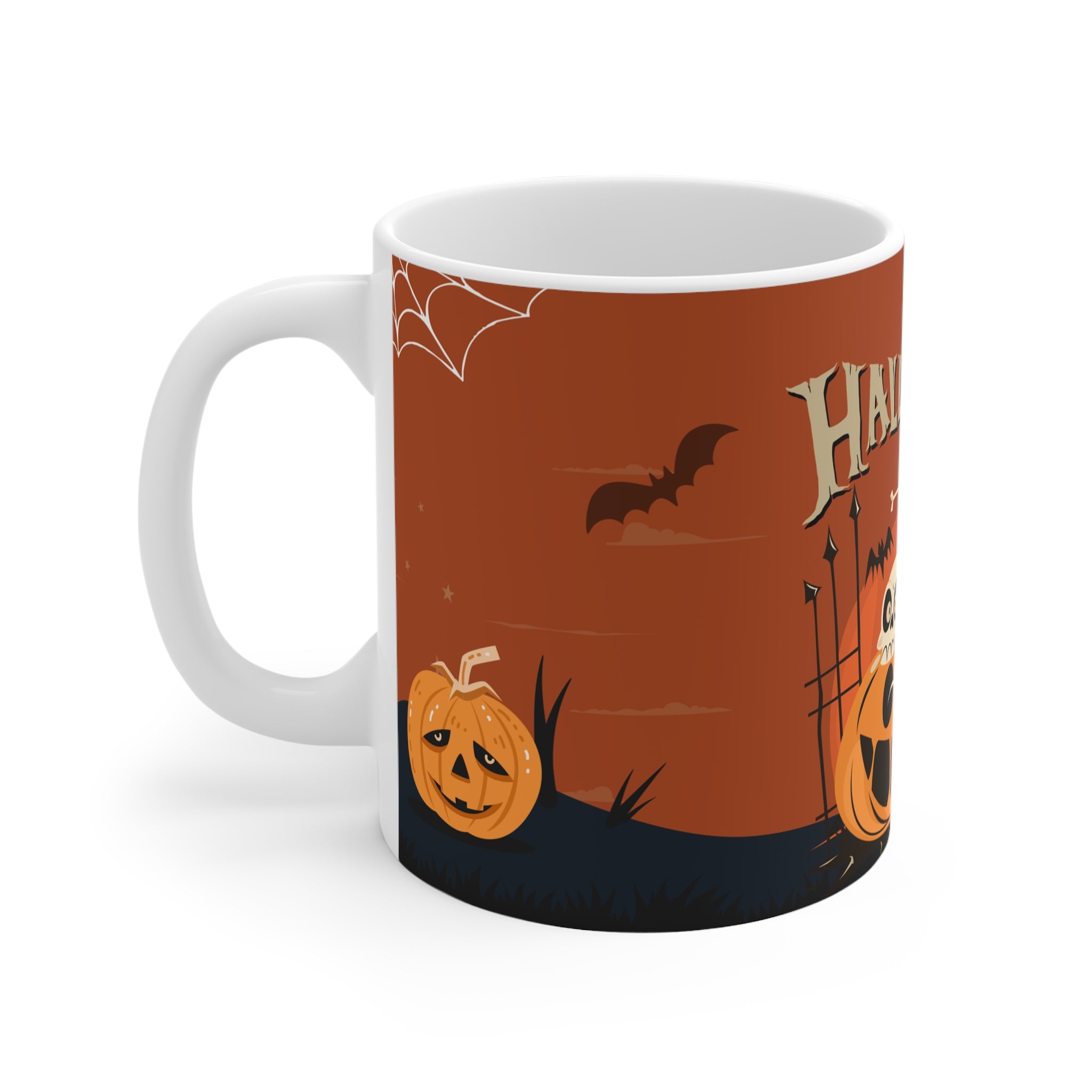 Happy Halloween with Pumpkin | White Mug