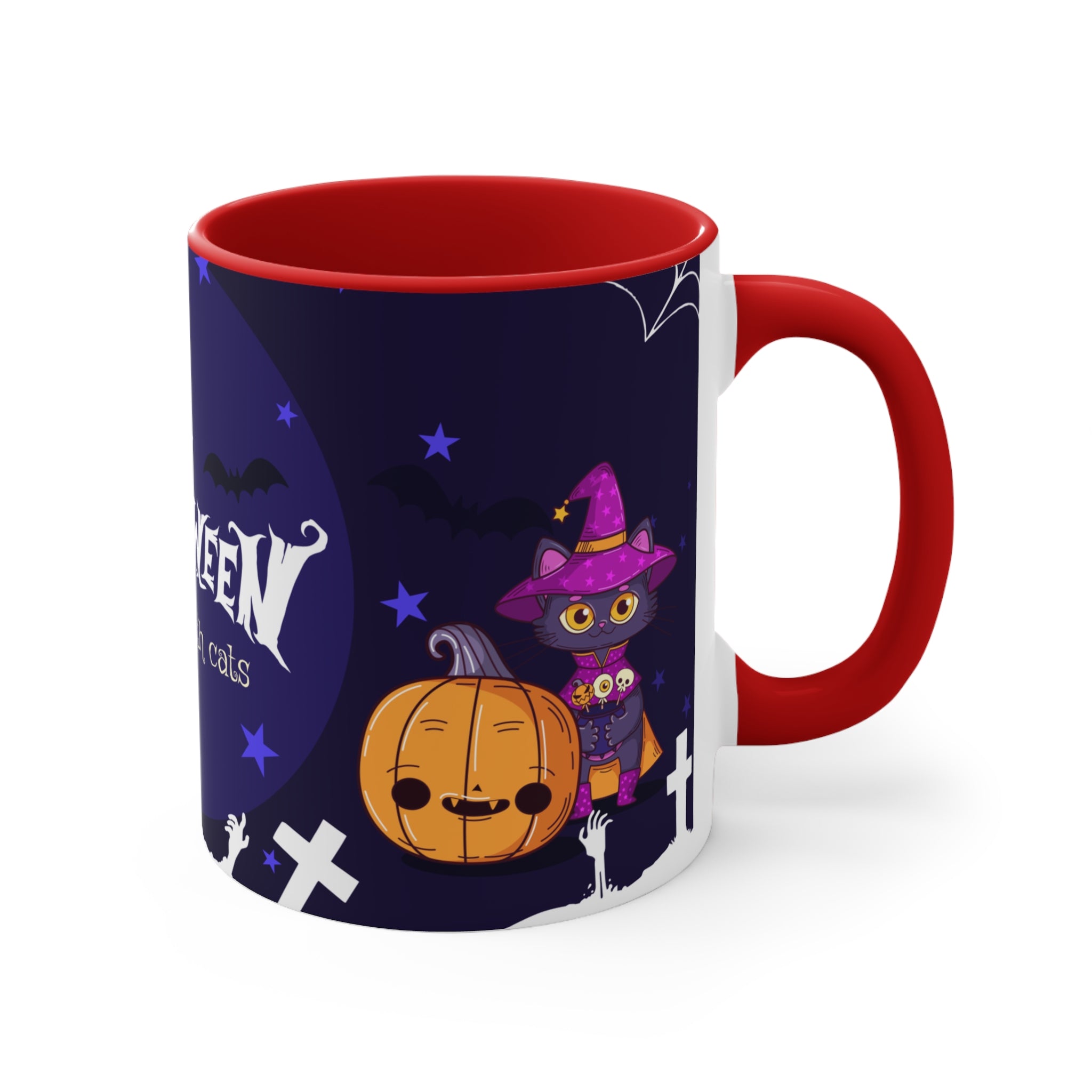 Happy Halloween with Witch's Cats | Accent Mugs