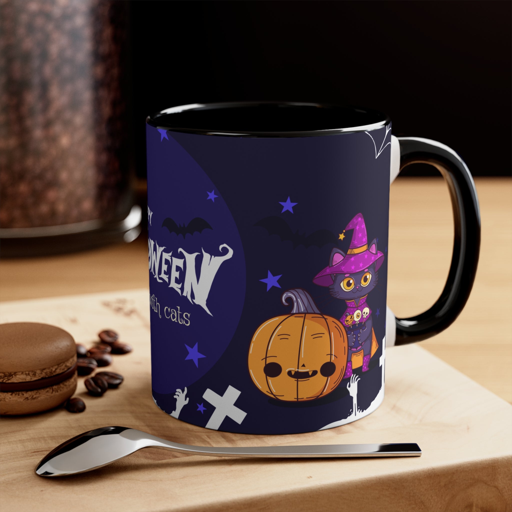 Happy Halloween with Witch's Cats | Accent Mugs