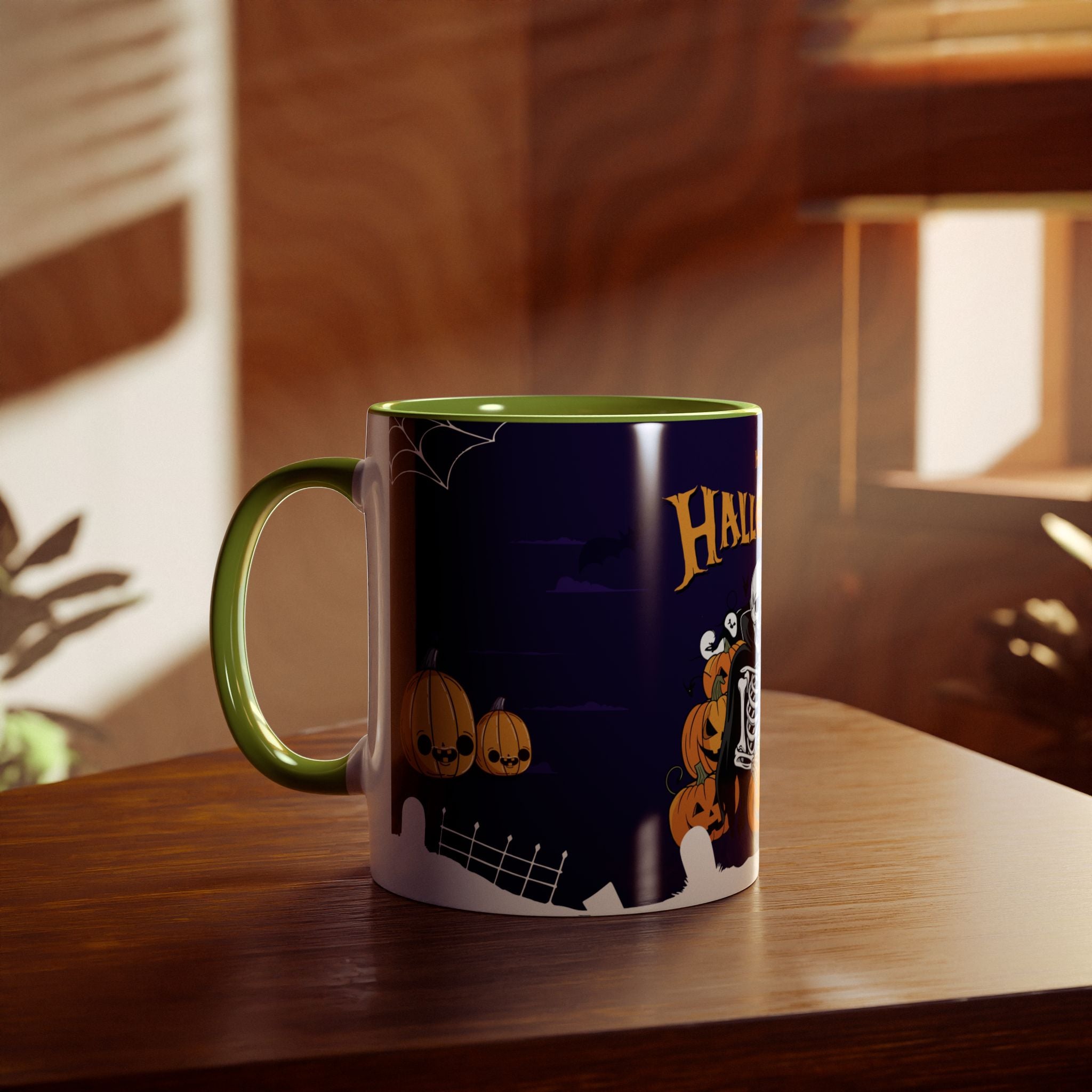 Halloween is Better with Skeleton | Two-Tone Coffee Mugs