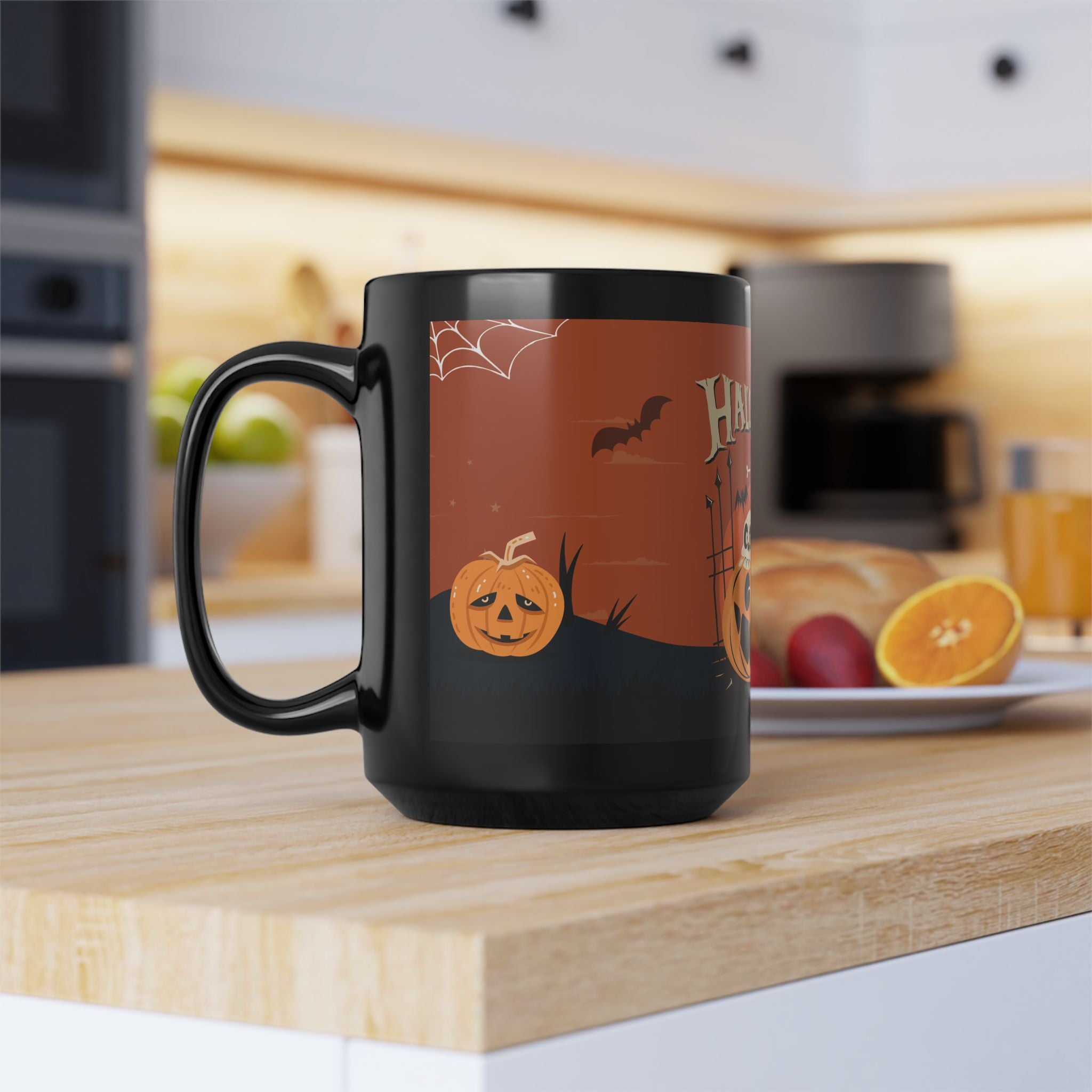 Happy Halloween with Pumpkin | Black Mug