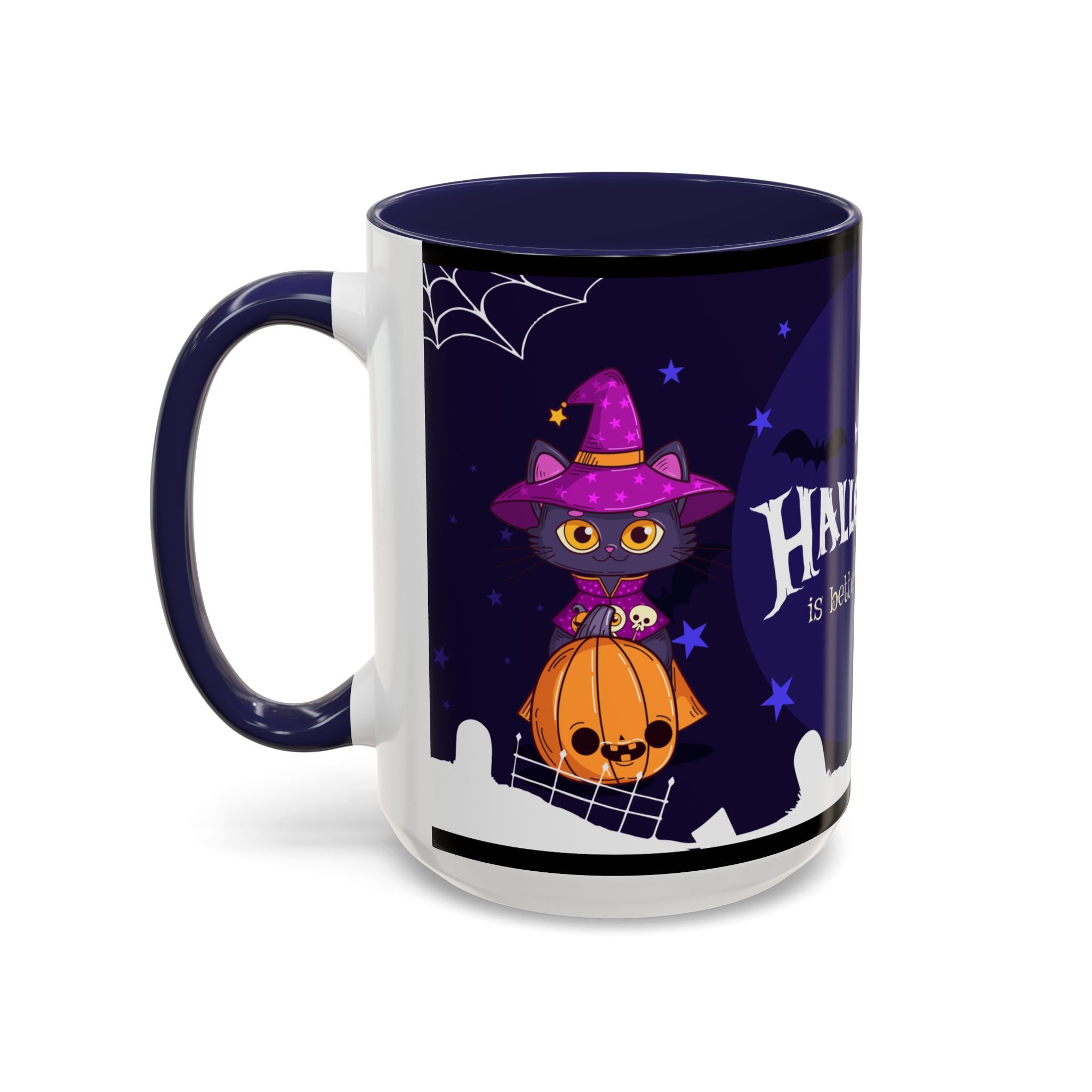 Happy Halloween with Witch's Cats | Accent Coffee Mug