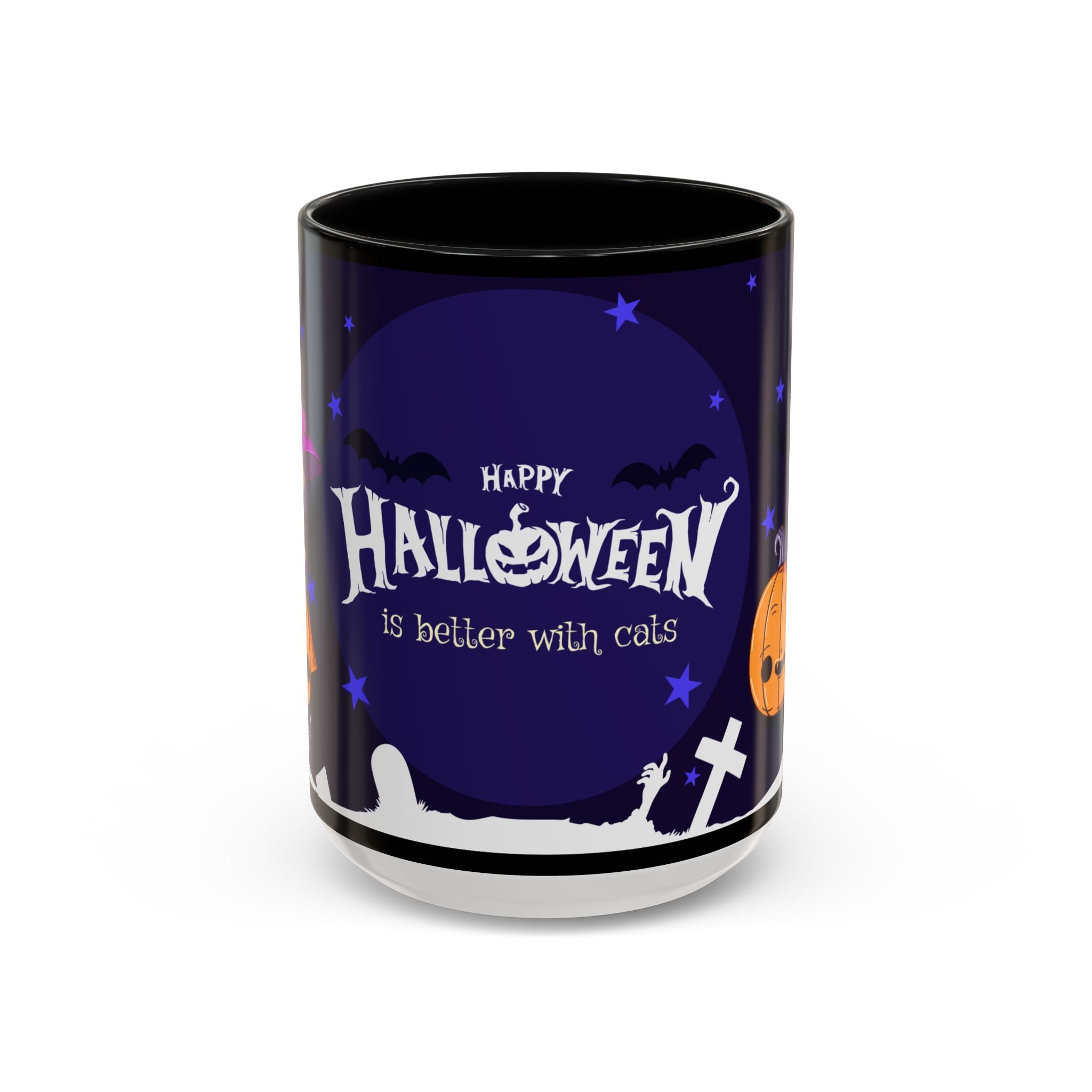 Happy Halloween with Witch's Cats | Accent Coffee Mug