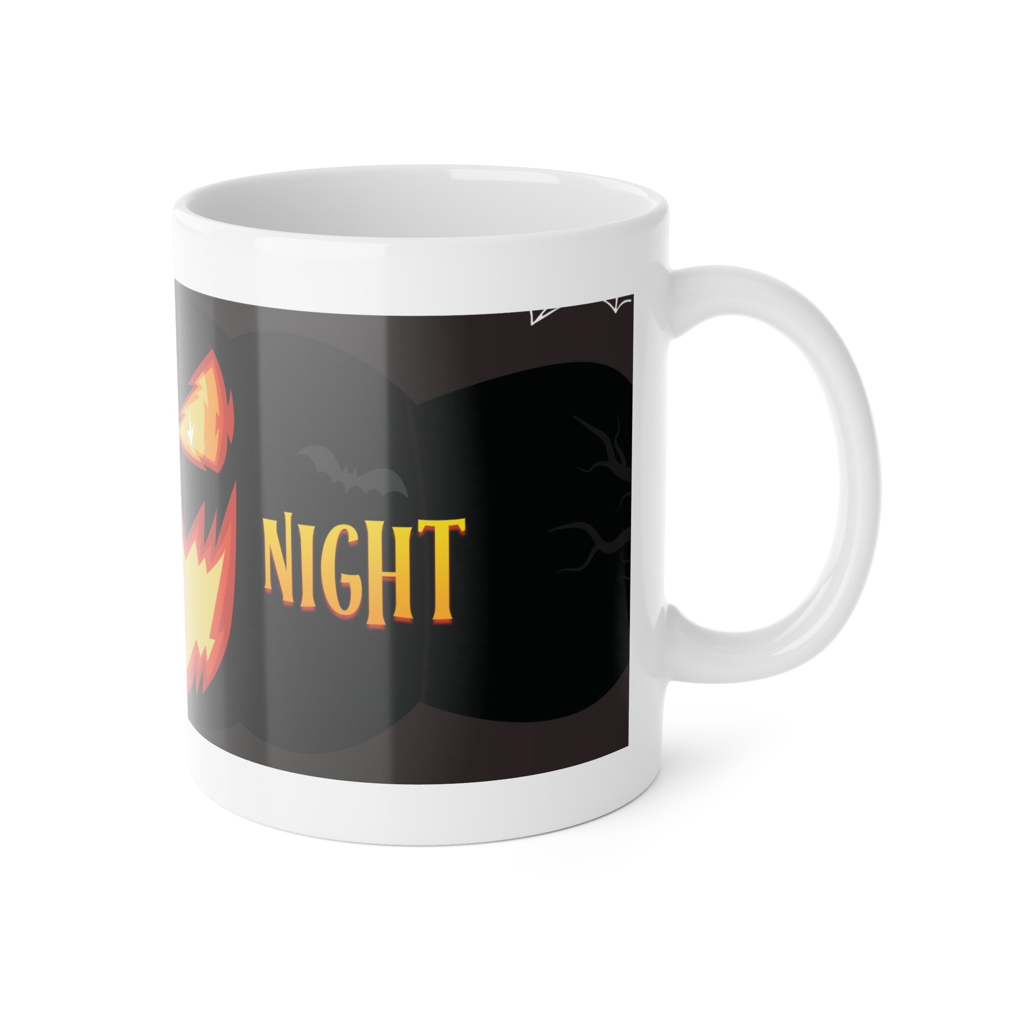 Spooky Night Pumpkin | Scary Halloween Pumpkin | White Ceramic Mug
