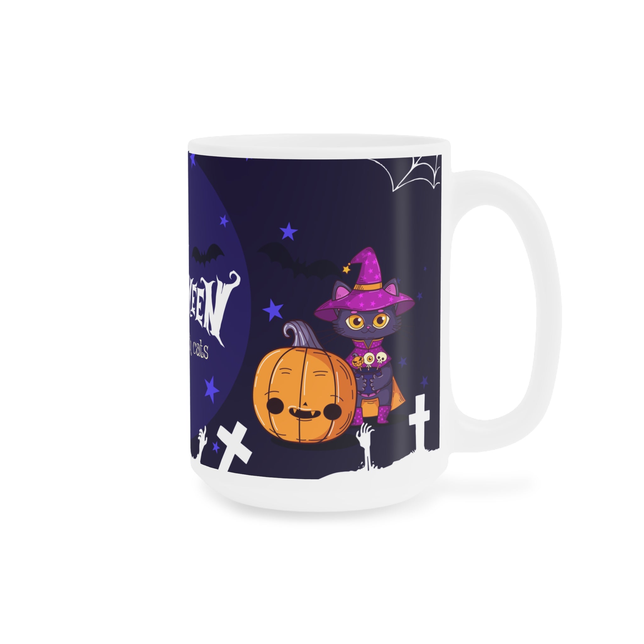 Happy Halloween with Witch's Cats | Ceramic Mugs