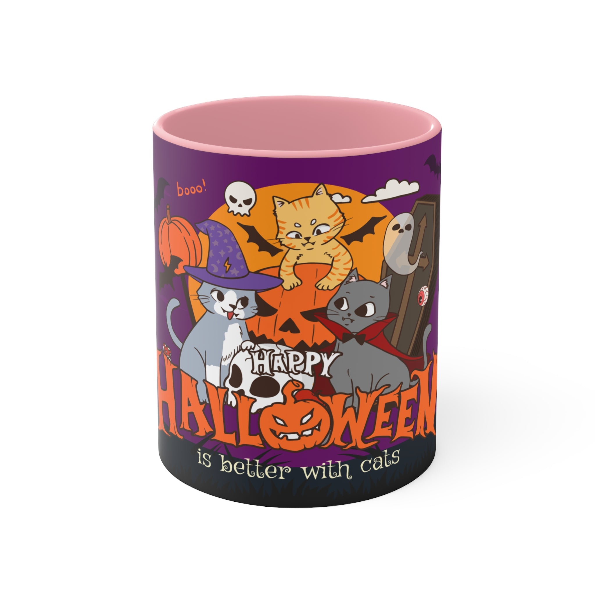 Happy Halloween is Better with Cats | Accent Mugs