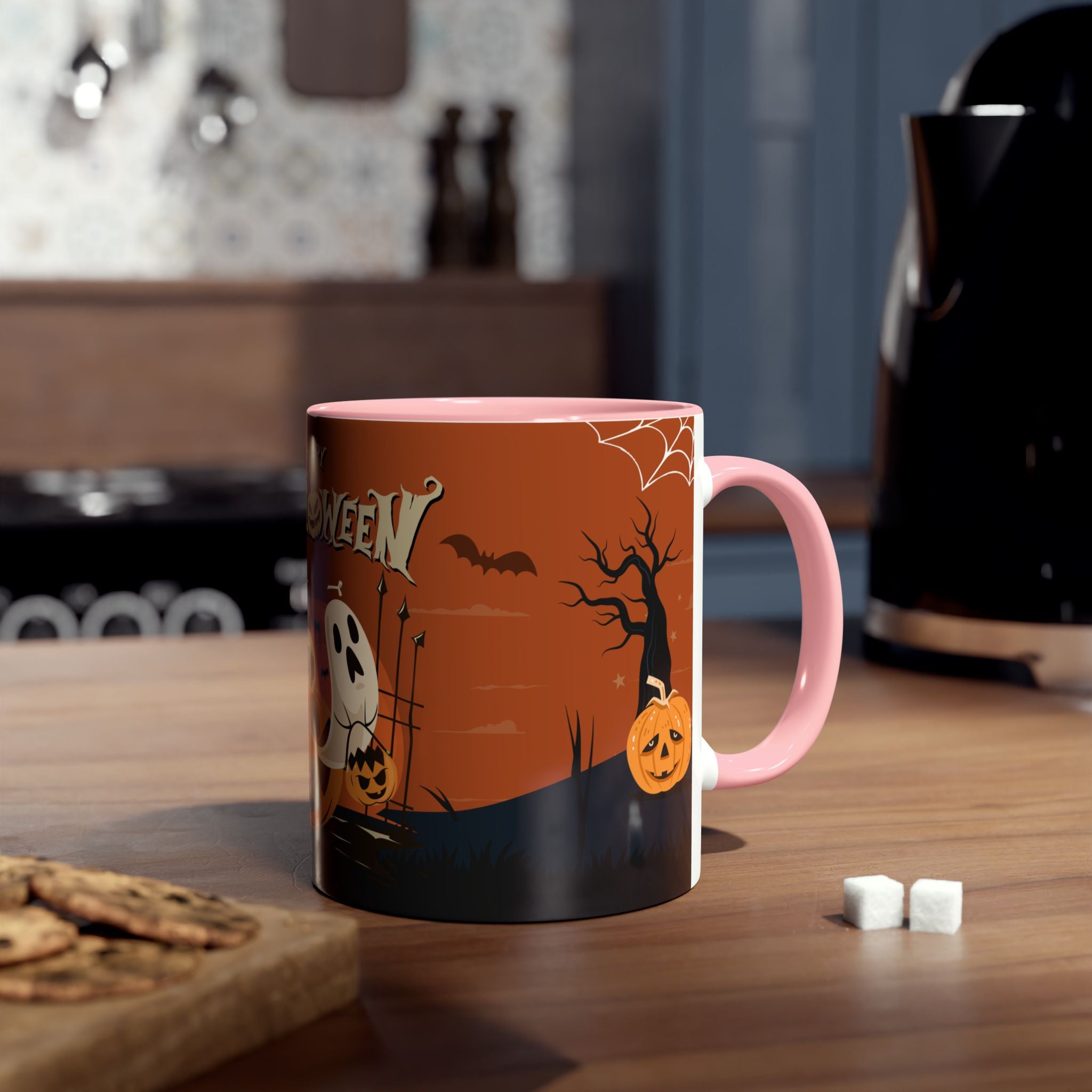 Happy Halloween with Pumpkin | Two-Tone Coffee Mugs