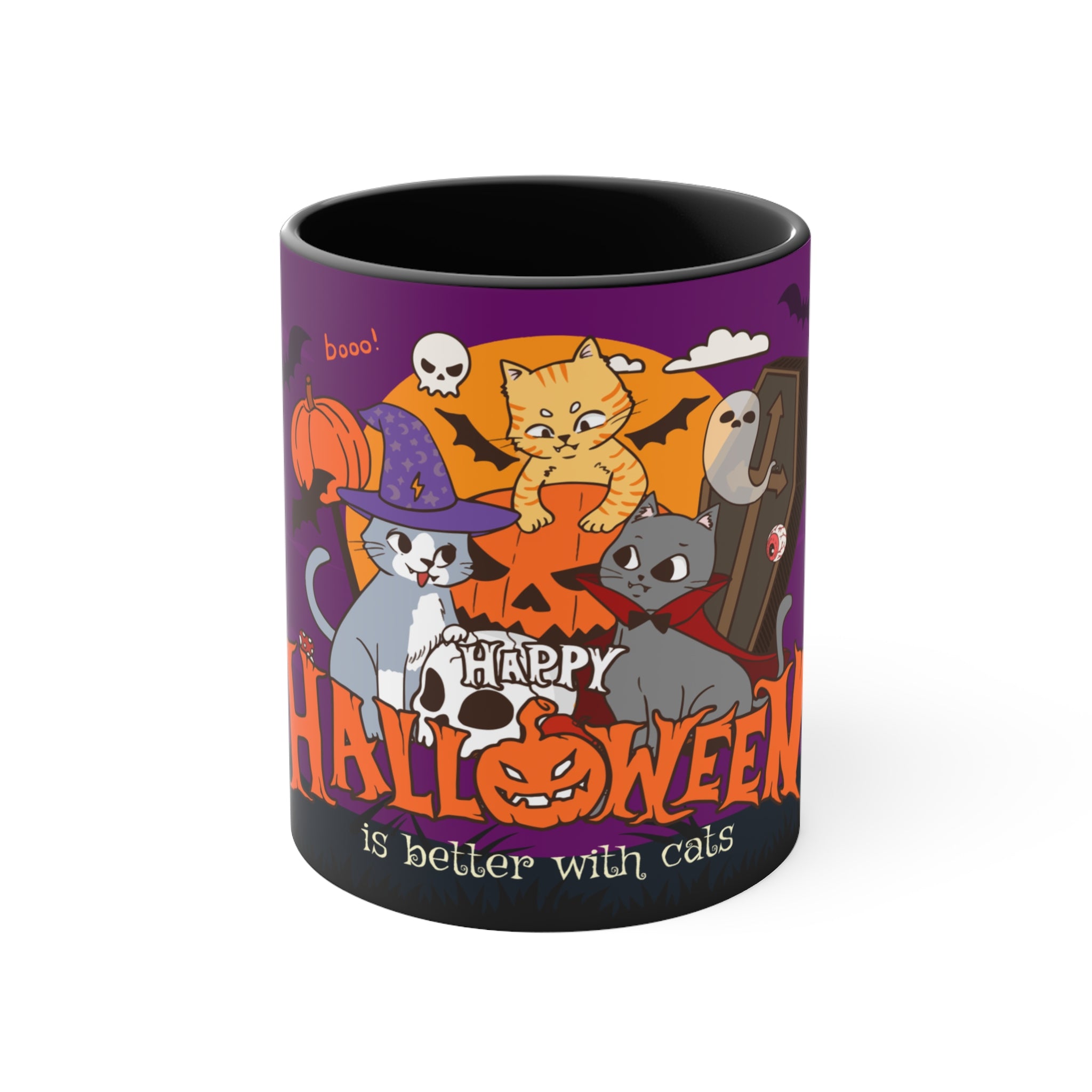Happy Halloween is Better with Cats | Accent Mugs