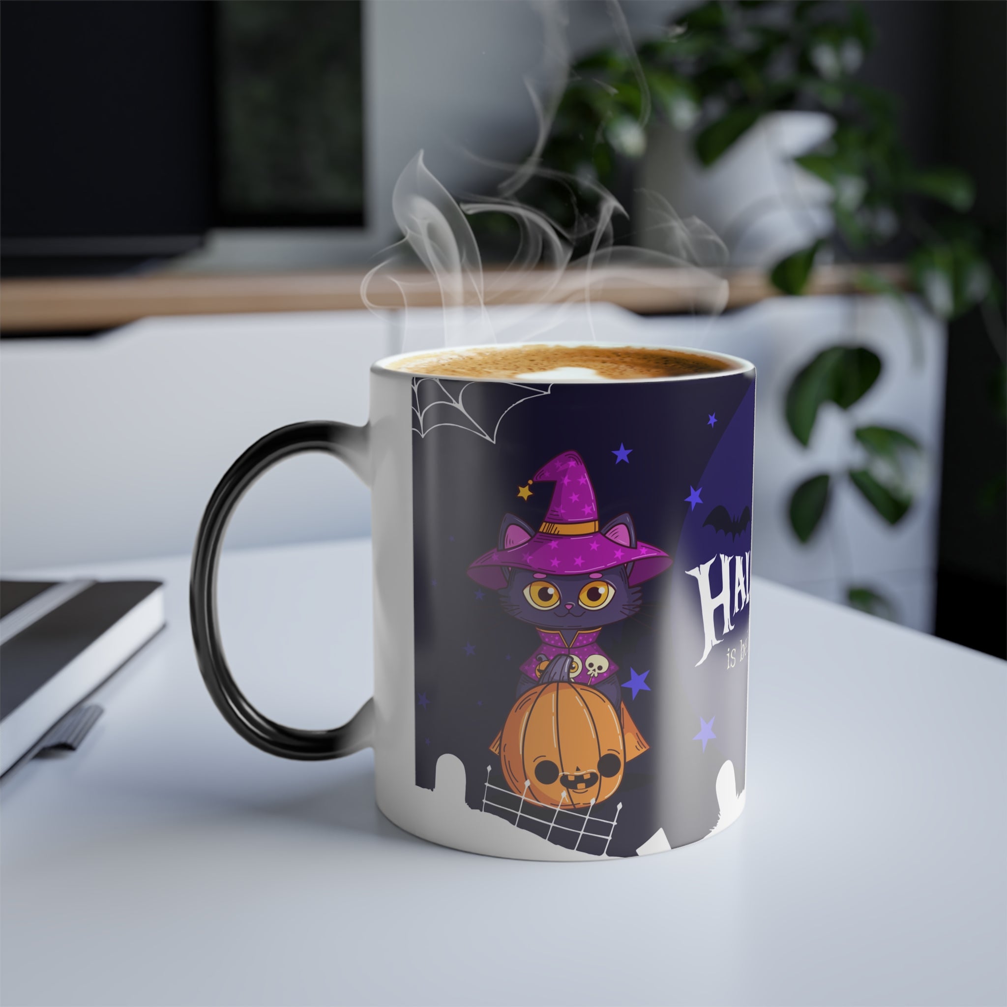 Happy Halloween with Witch's Cats | Color Morphing Mug