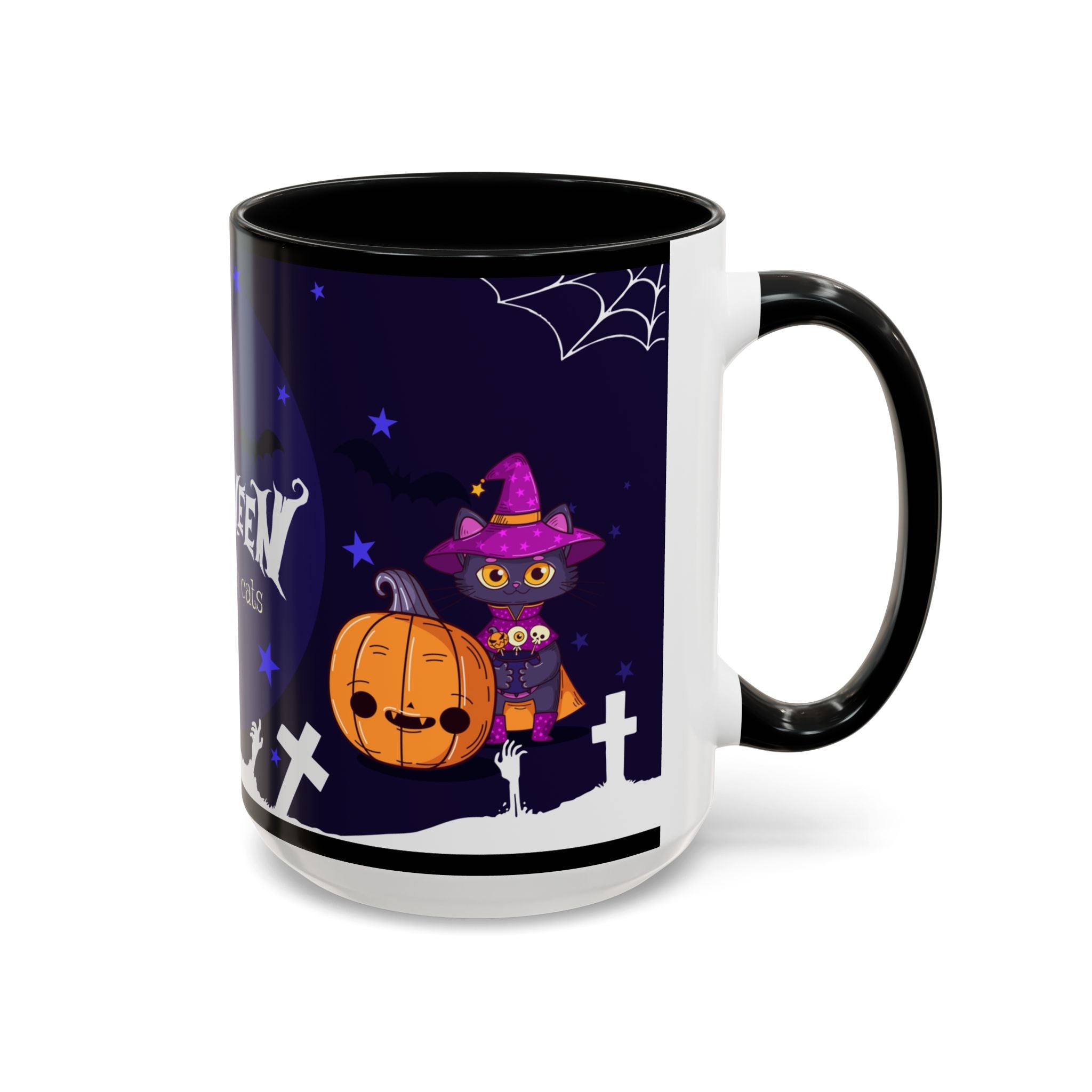 Happy Halloween with Witch's Cats | Accent Coffee Mug