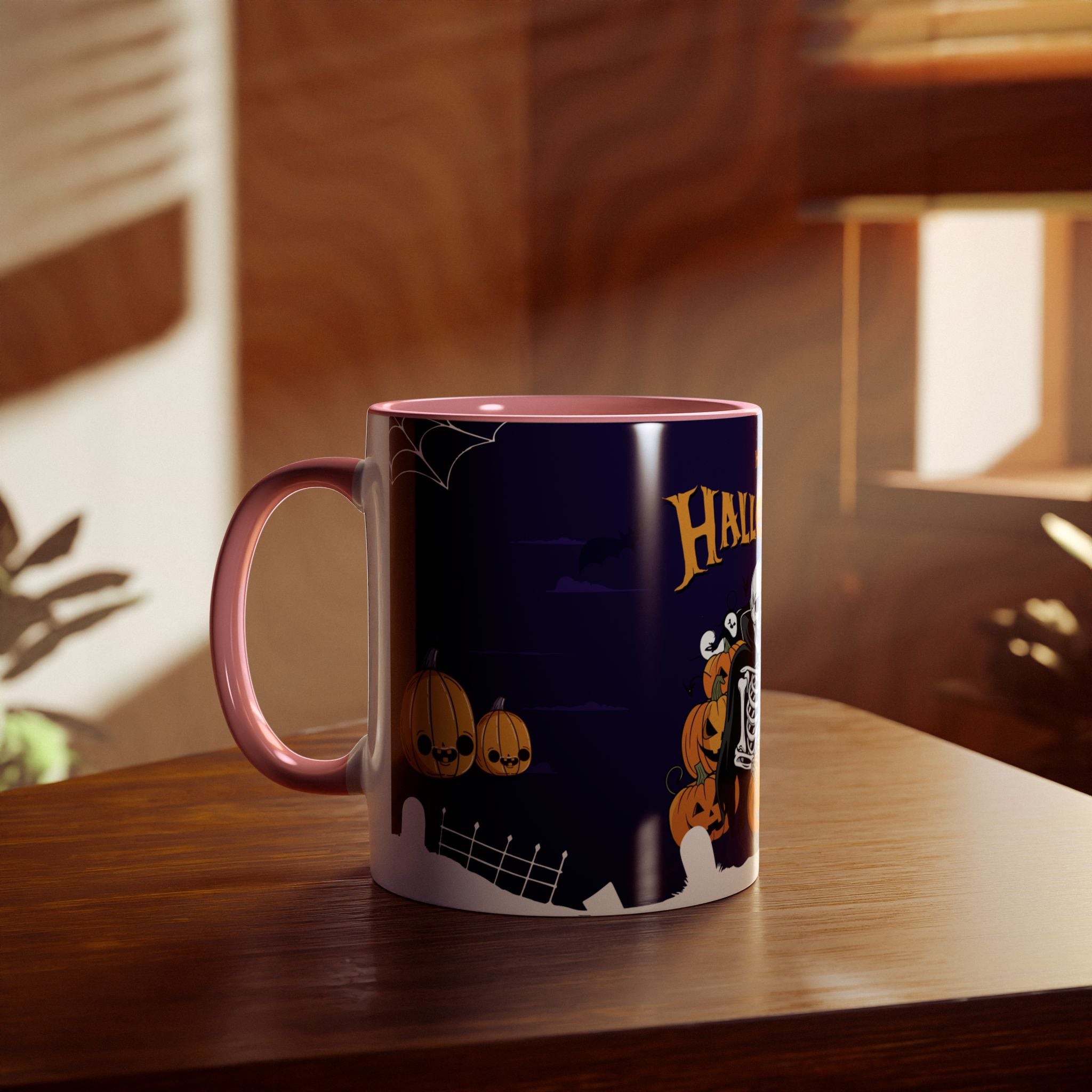 Halloween is Better with Skeleton | Two-Tone Coffee Mugs