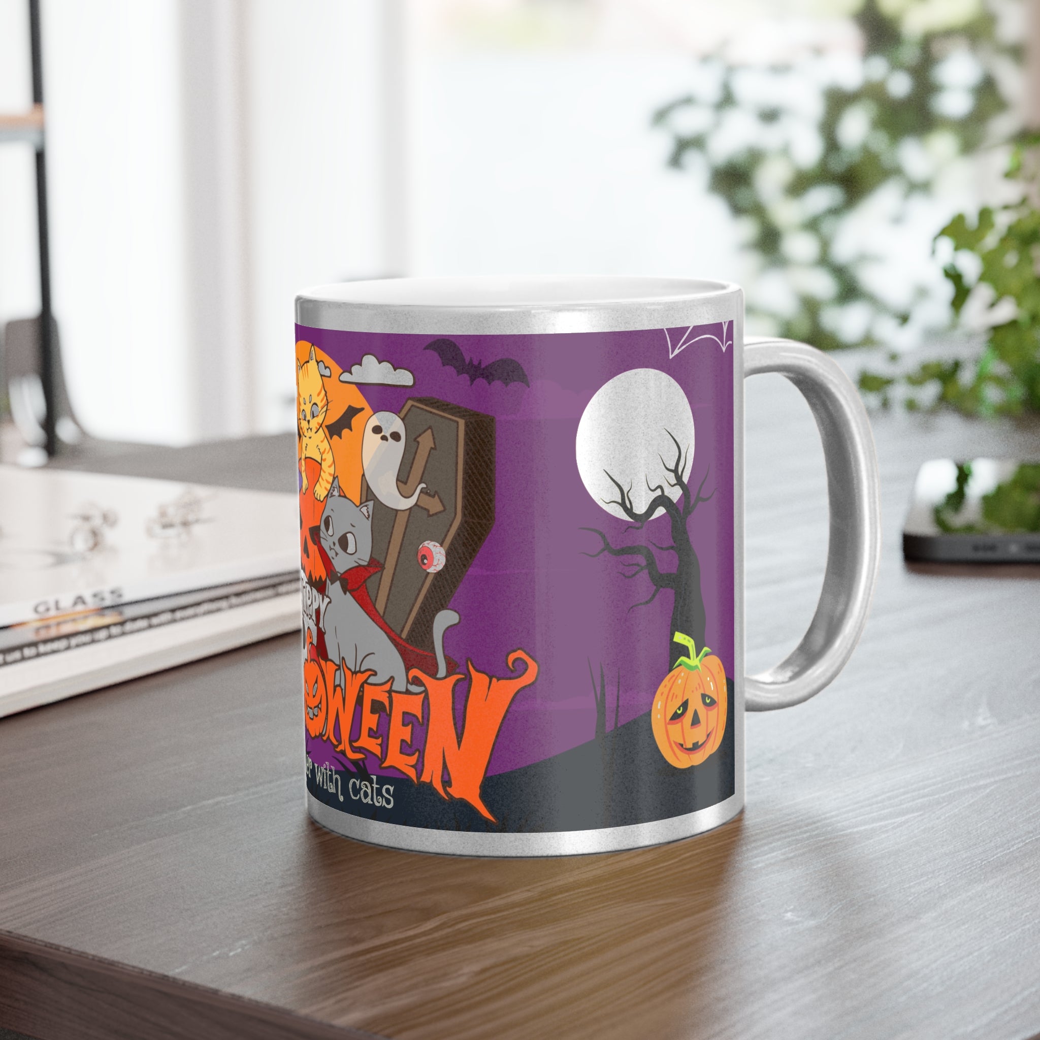 Happy Halloween is Better with Cats | Metallic Mug