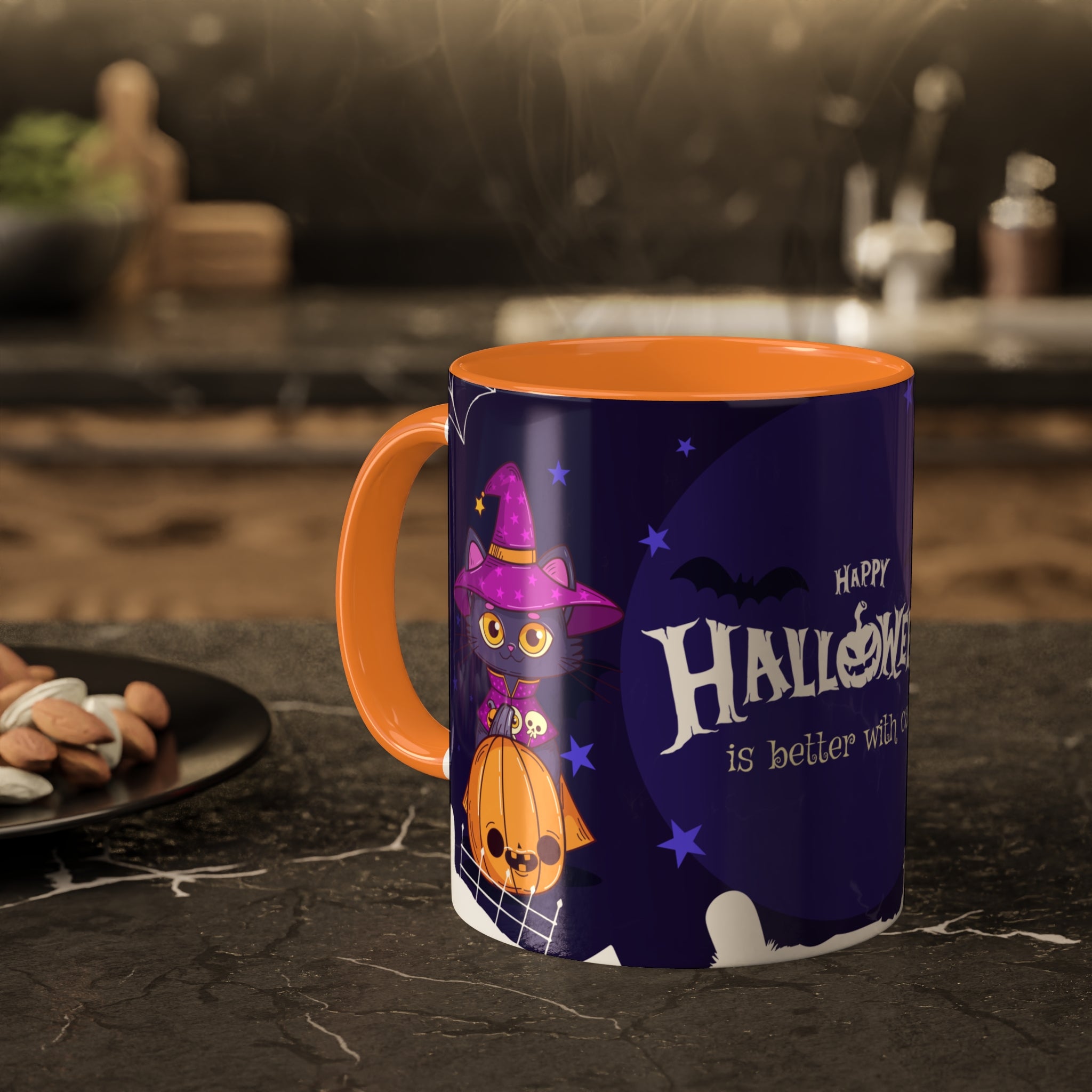 Happy Halloween with Witch's Cats | Colorful Mugs