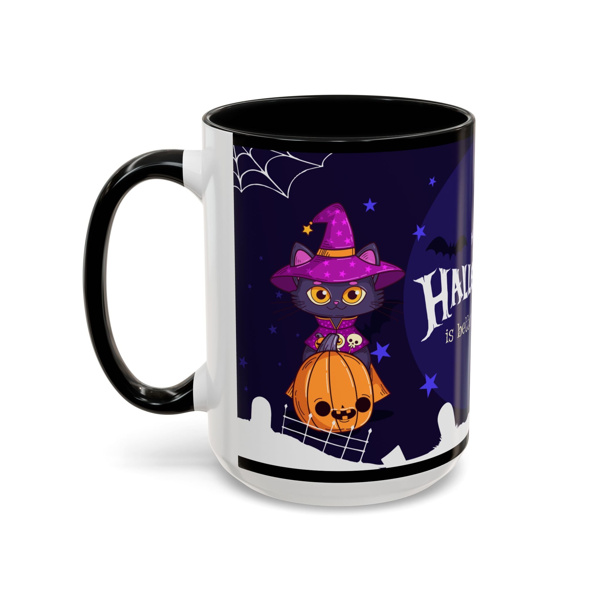 Happy Halloween with Witch's Cats | Accent Coffee Mug
