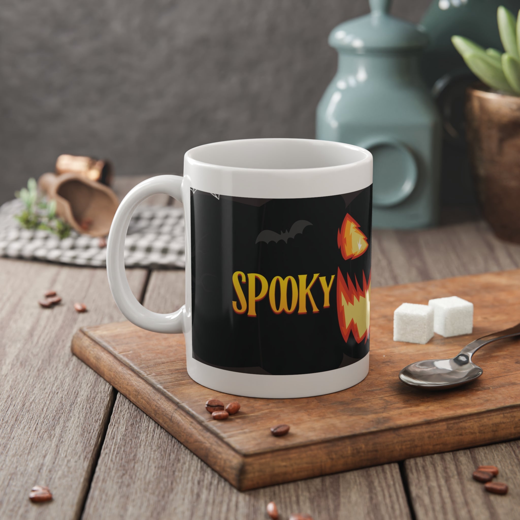 Spooky Halloween Pumpkin | White Ceramic Mug